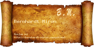 Bernhardt Miron névjegykártya